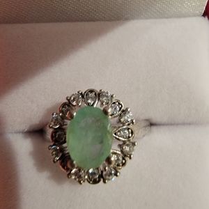 Bundle of 2 rings natural sapphire and natural emerald